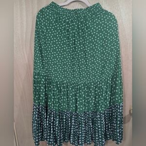 Paul & Joe Green Polka Dot A-Line Skirt Uniqlo